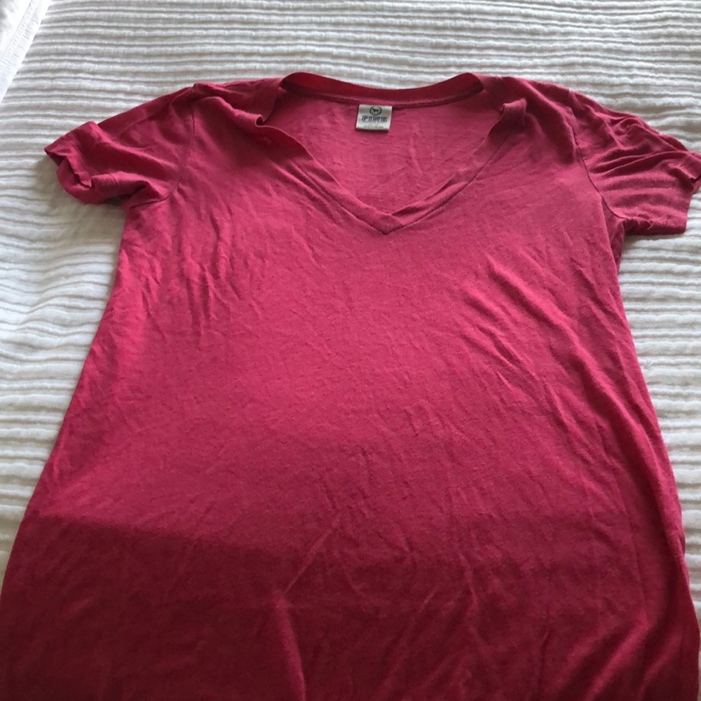 Pink v neck t shirt